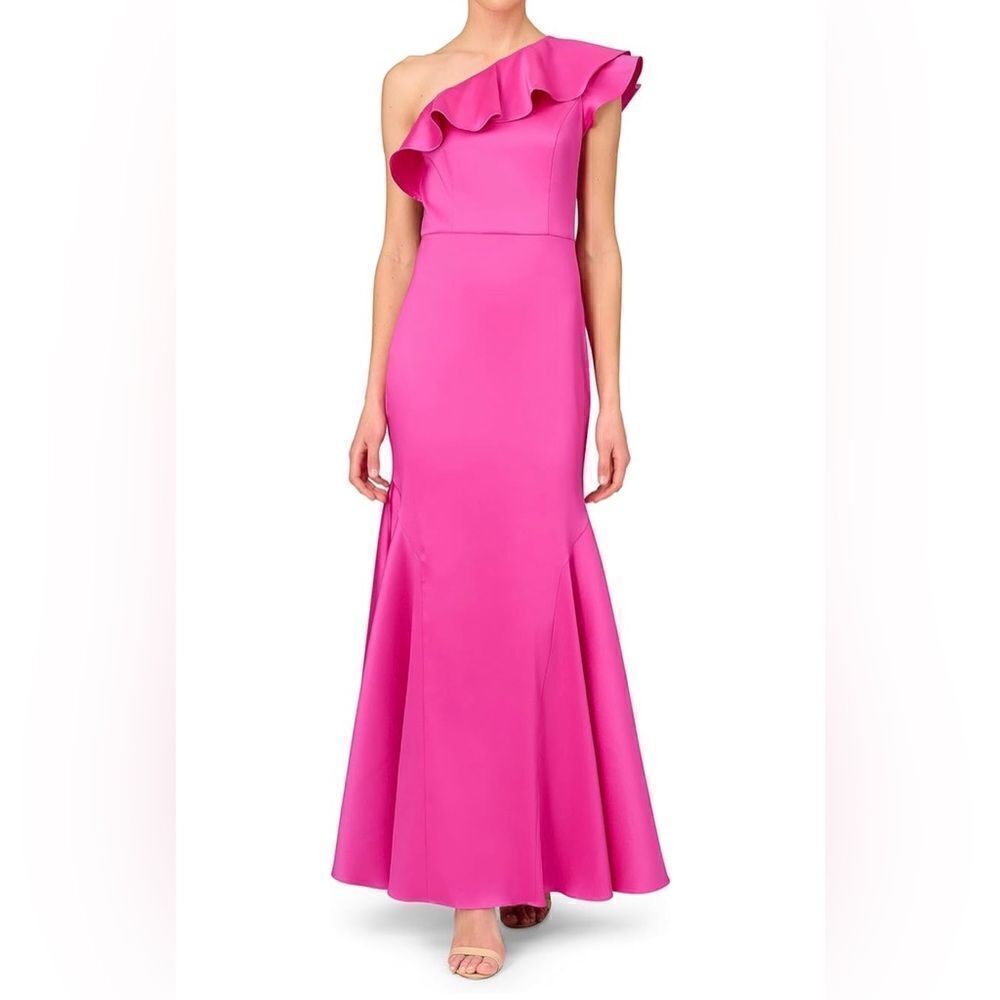 Aidan Mattox magenta, one shoulder gown. size 16 NWT